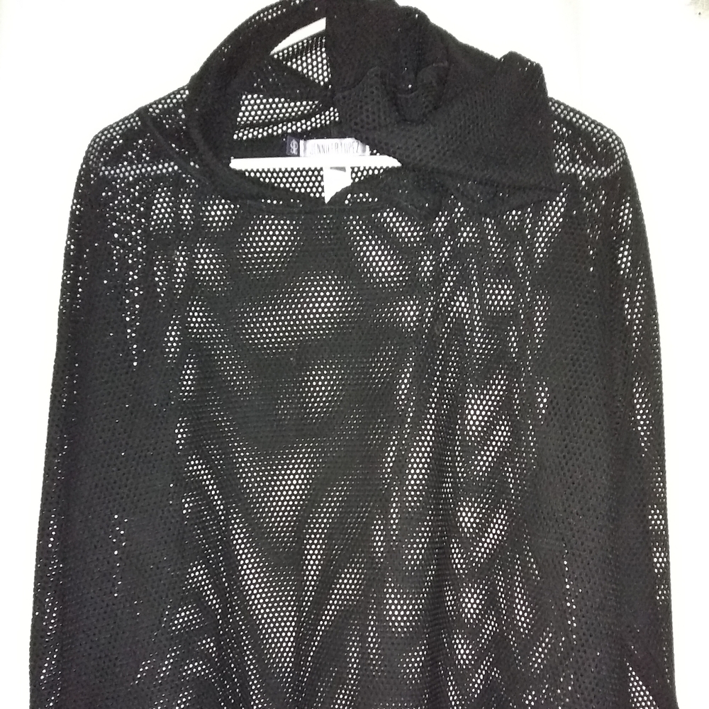 Jennifer Lopez pullover blouse with hood. M